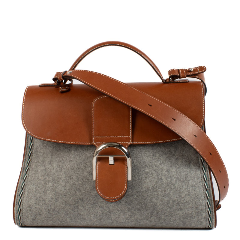 We buy and sell your preloved and brand new designer Delvaux Grey Felt Siera Calf Brillant GM