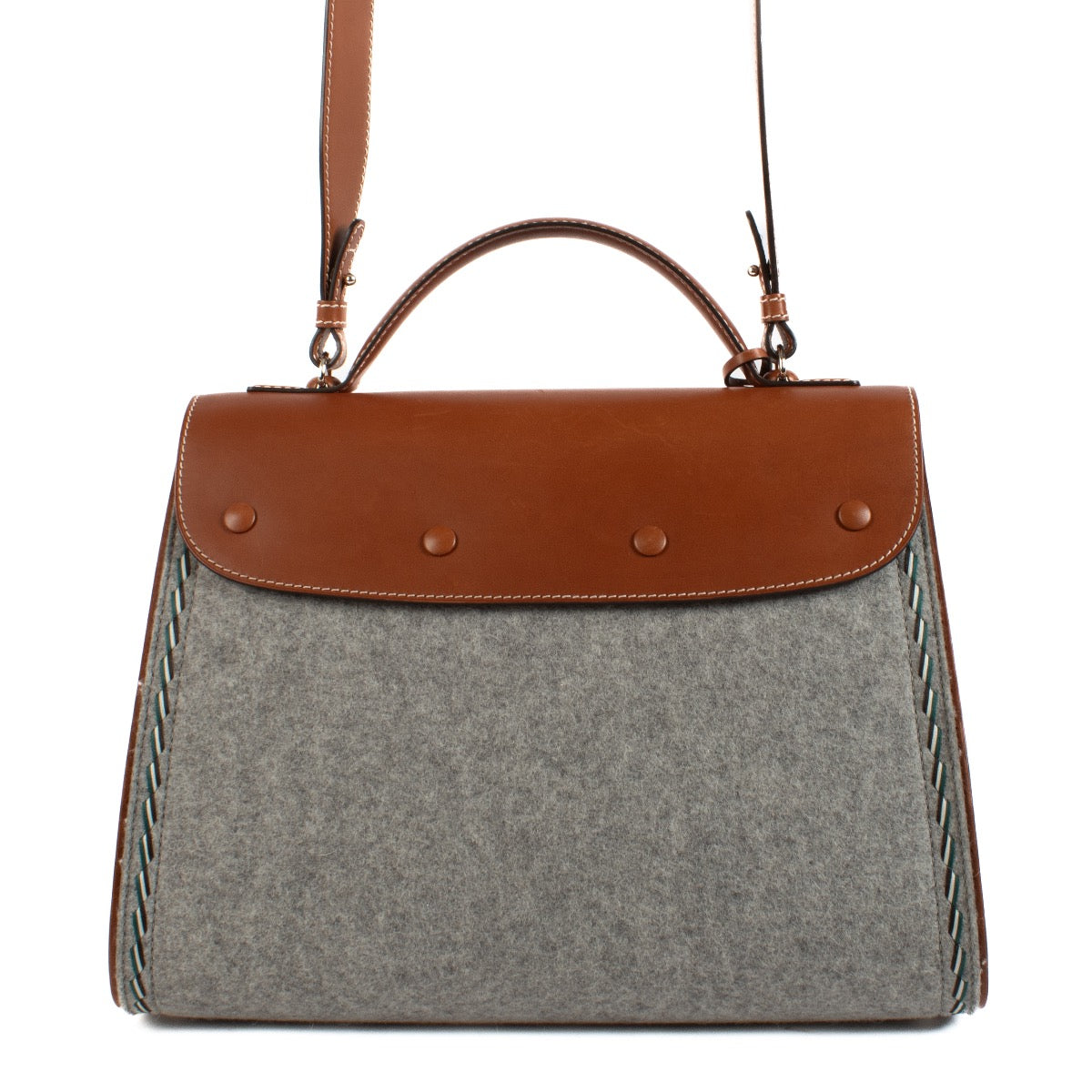 We buy and sell your preloved and brand new designer Delvaux Grey Felt Siera Calf Brillant GM