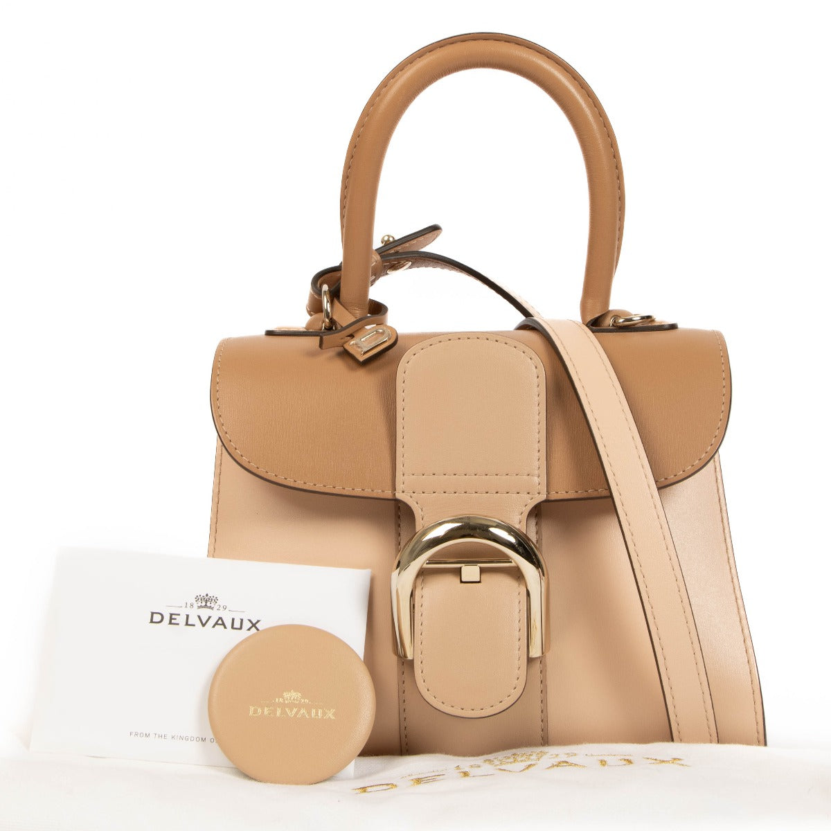 Shop authentic second hand designer luxury Delvaux Camaïeux Nude Box Calf Brillant Mini on www.labellov.com