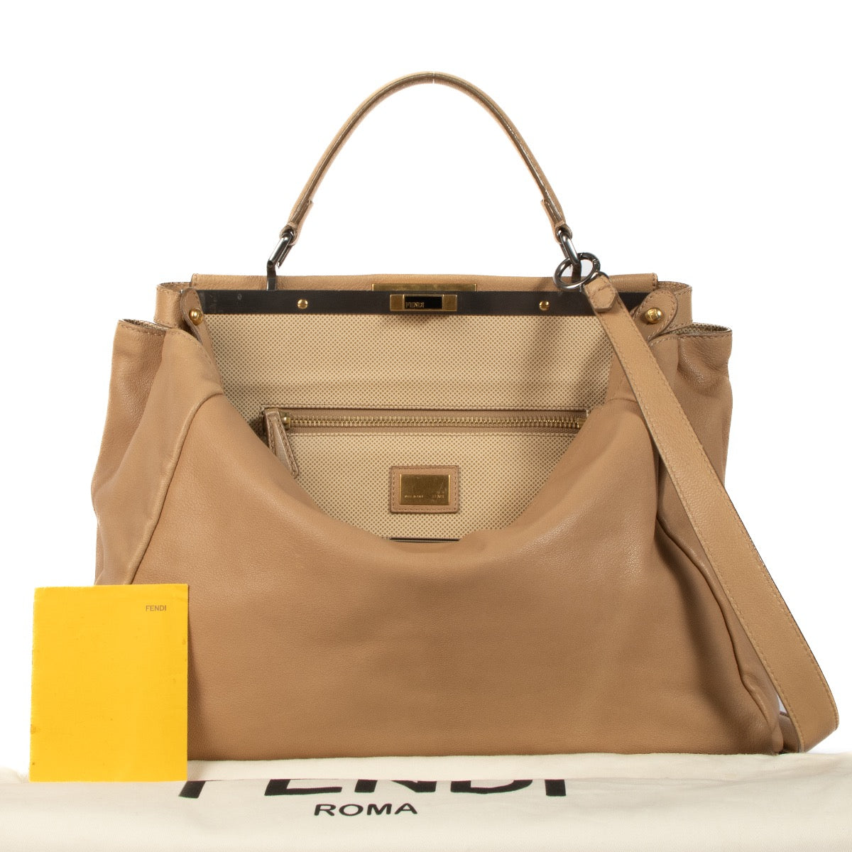 shop 100% authentic second hand Fendi Beige Large Peekaboo Bag on Labellov.com