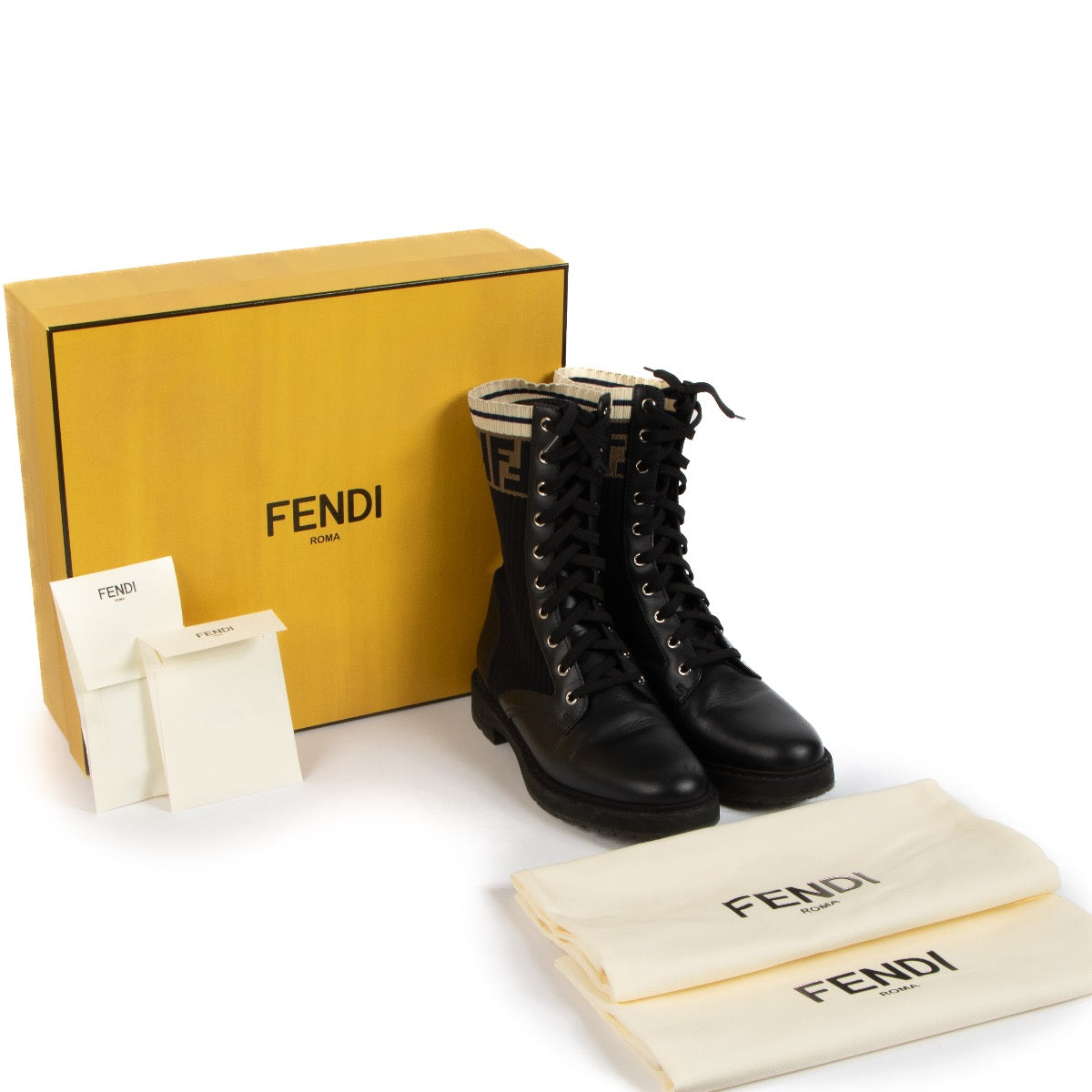 Shop 100% authentic second-hand Fendi Black Rockoko Boots in size 38,5 on Labellov.com