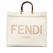 Fendi Beige White Sunshine Large Leather Shopper Bag for the best price at Labellov secondhand luxury at Labellov