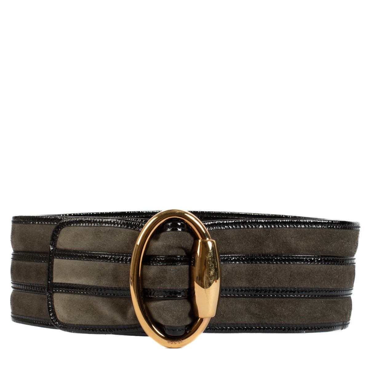 Shop safe online at Labellov in Antwerp, Brussels and Knokke this 100% authentic second hand Gucci Grey Suede Belt - Size 80