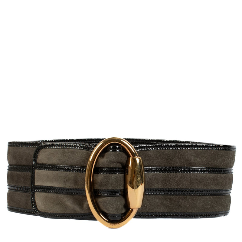 Shop safe online at Labellov in Antwerp, Brussels and Knokke this 100% authentic second hand Gucci Grey Suede Belt - Size 80