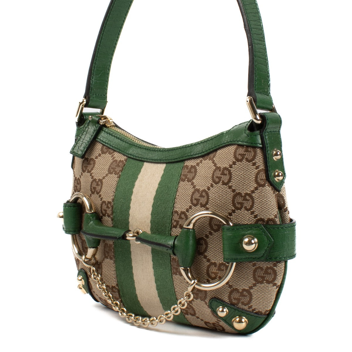 Shop safe online at Labellov in Antwerp, Brussels and Knokke this 100% authentic second hand Gucci Green GG Monogram Canvas Mini Bag