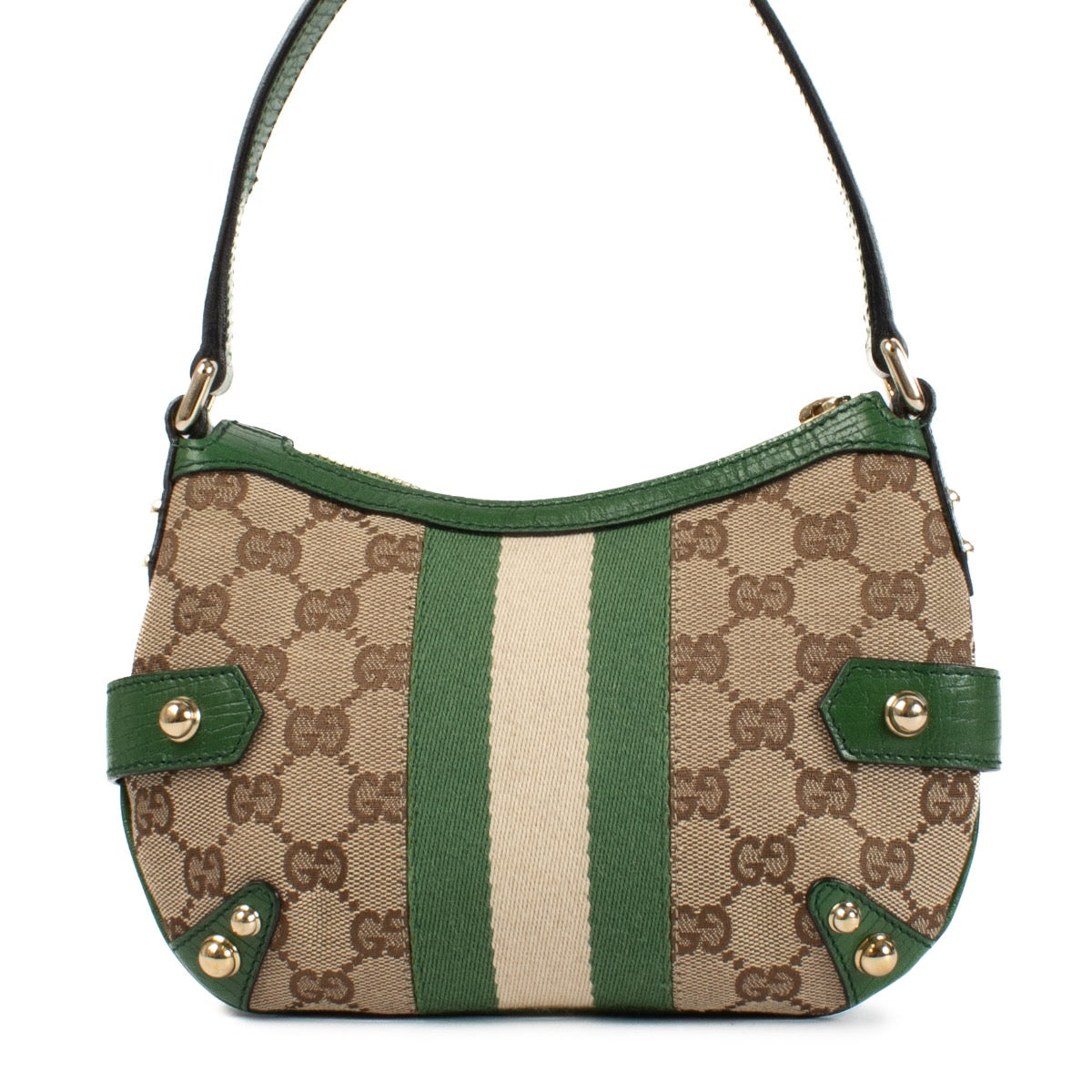 Shop safe online at Labellov in Antwerp, Brussels and Knokke this 100% authentic second hand Gucci Green GG Monogram Canvas Mini Bag