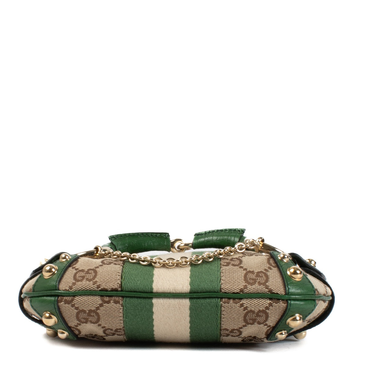 Shop safe online at Labellov in Antwerp, Brussels and Knokke this 100% authentic second hand Gucci Green GG Monogram Canvas Mini Bag