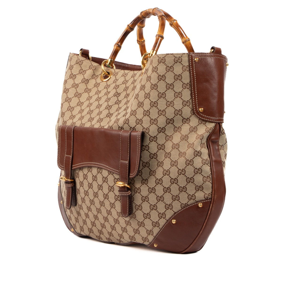 Gucci GG Canvas Bamboo Convertible Top Handle, Gucci GG Canvas Bamboo Convertible, Gucci Bamboo, Gucci GG, Gucci Canvas, Gucci handbag, Gucci Preloved, Gucci convertible, Gucci Bamboo Convertible, Preloved, Labellov