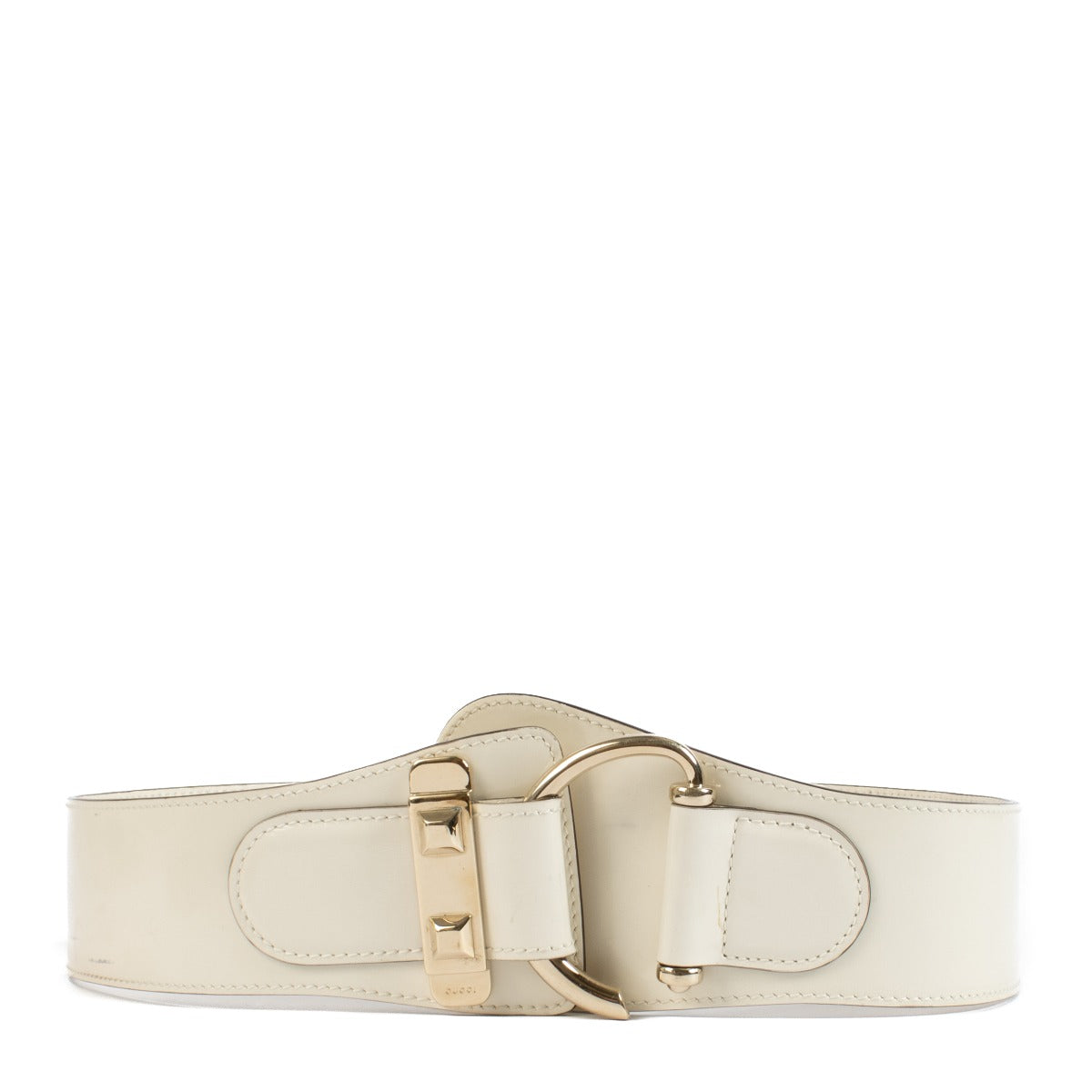 Shop safe online at Labellov in Antwerp, Brussels and Knokke this 100% authentic second hand Gucci White Elastic Wide Belt - Size 75