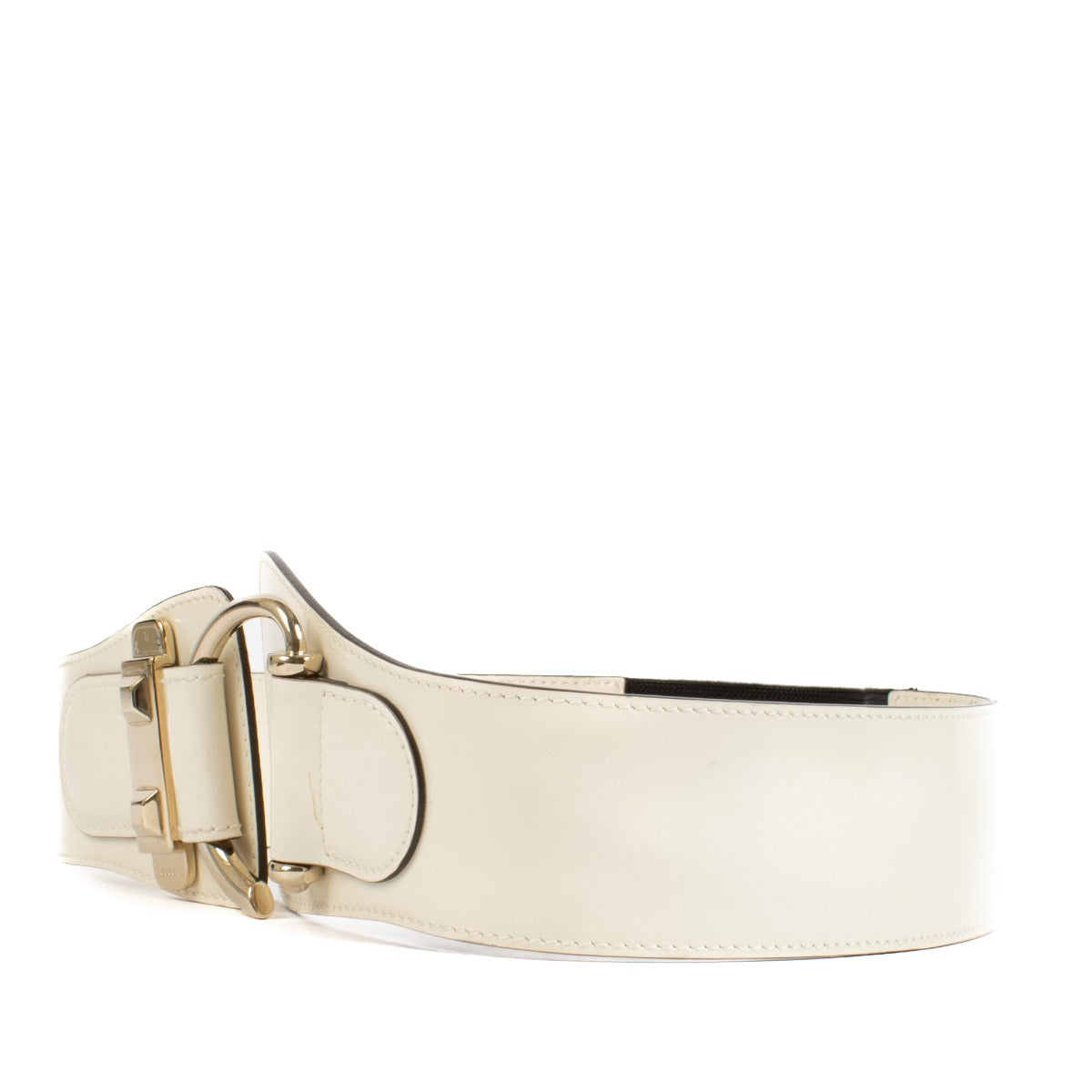 Shop safe online at Labellov in Antwerp, Brussels and Knokke this 100% authentic second hand Gucci White Elastic Wide Belt - Size 75