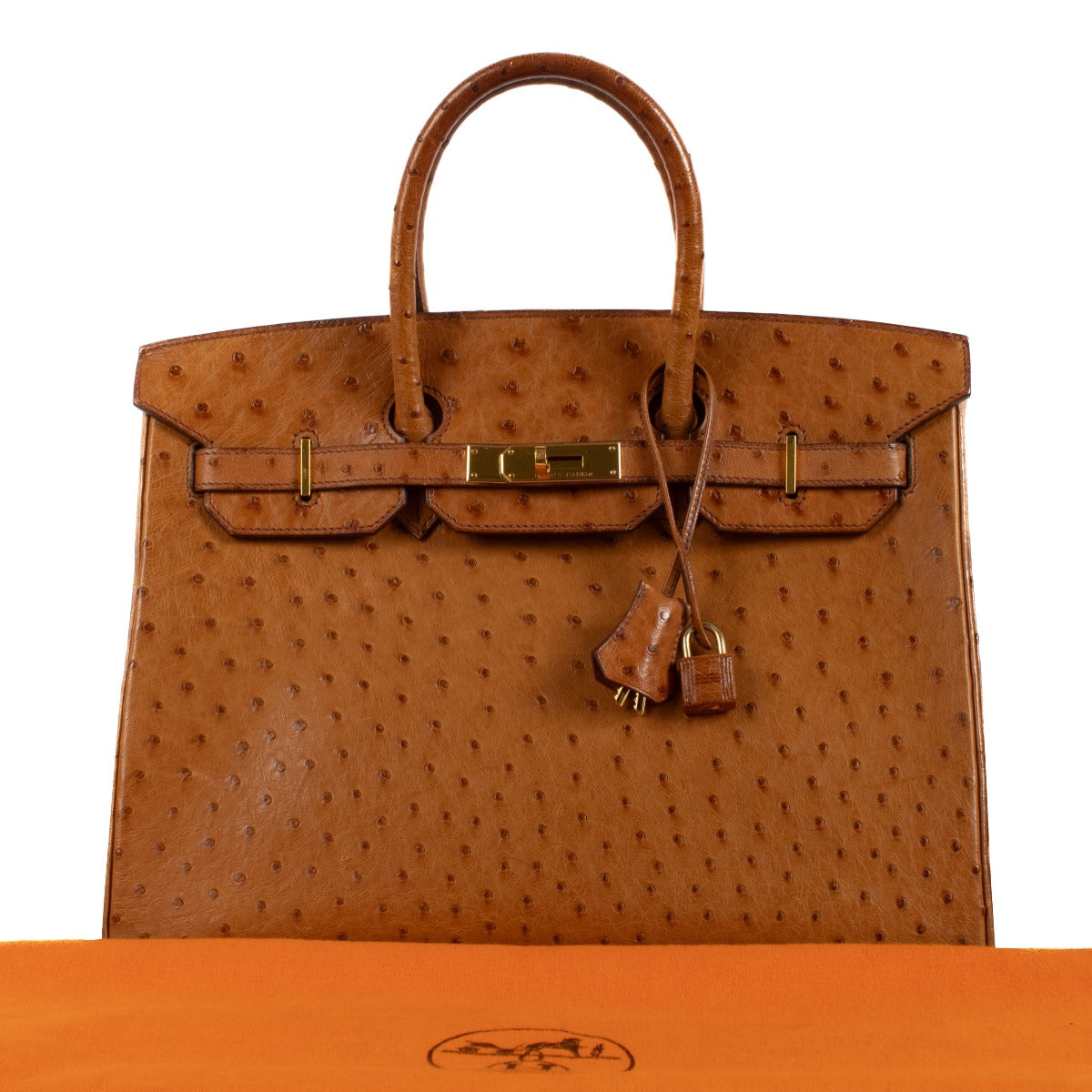 Shop authentic second hand pre-owned vintage Hermès Birkin 35 Gold Ostrich on www.labellov.com
