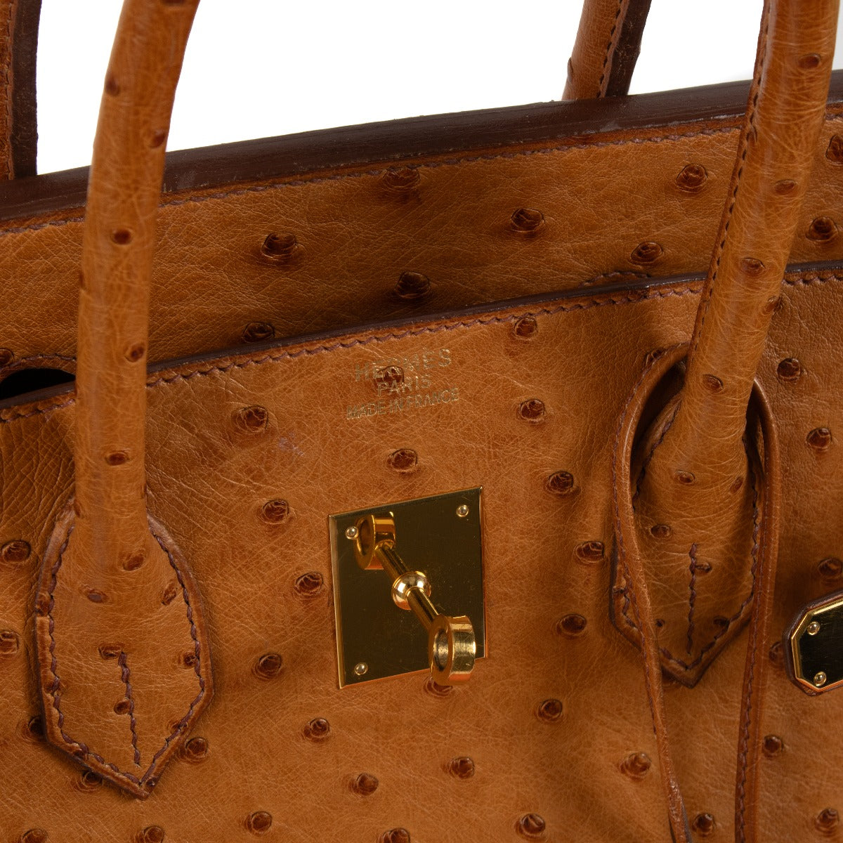 Hermès Birkin Ostrich Logo Stamp detail