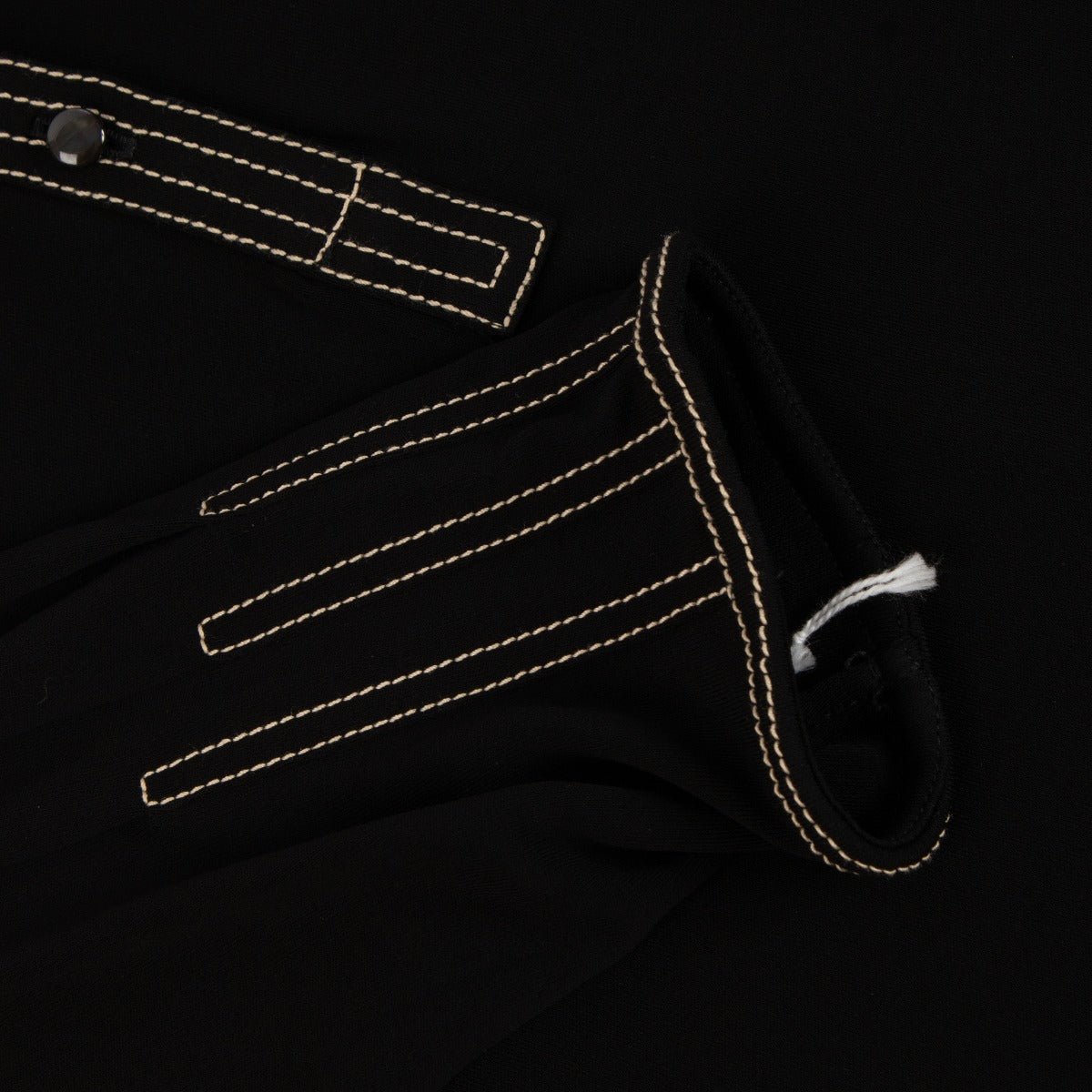 Hermès Black Contrast Stitch Blouse - Size FR42