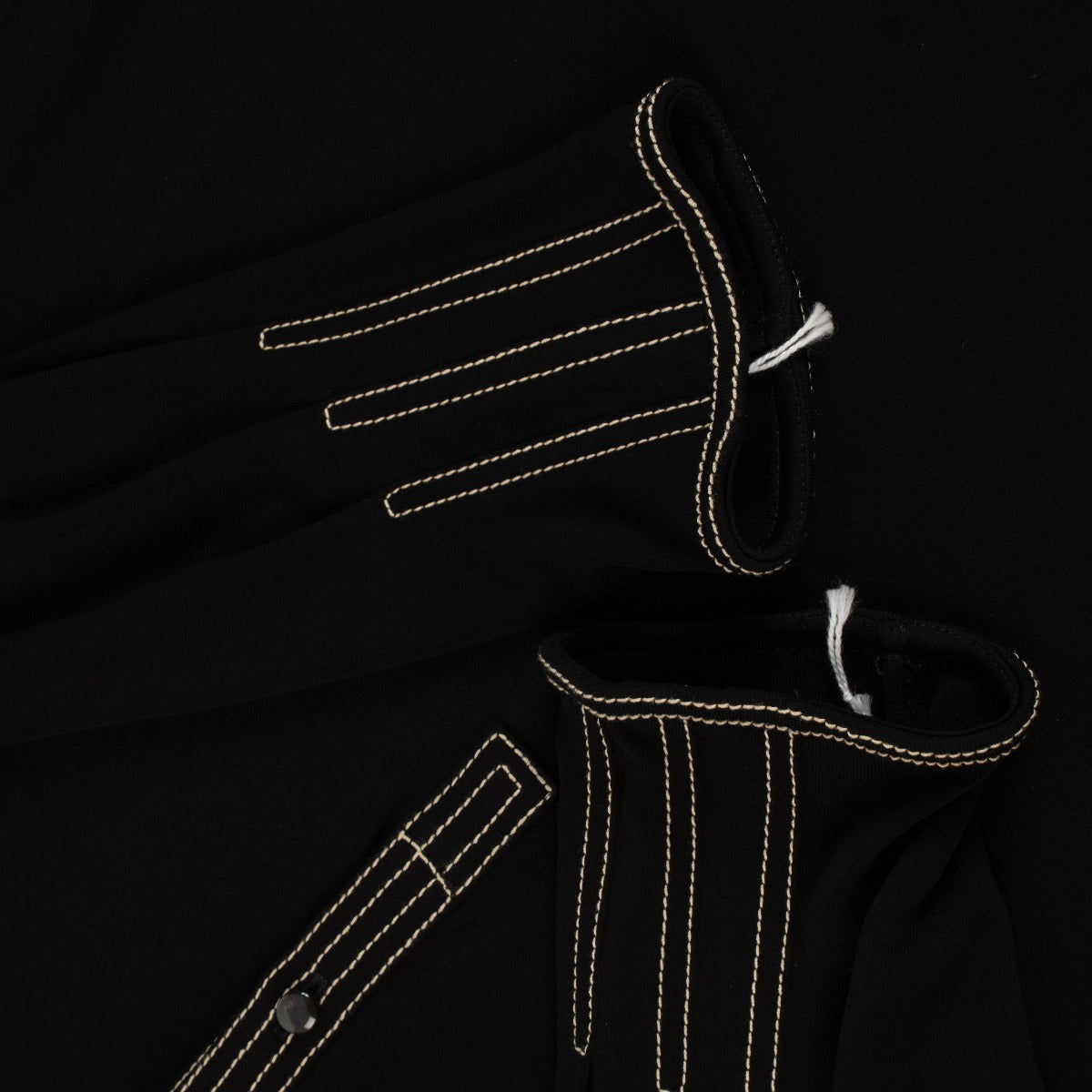 Hermès Black Contrast Stitch Blouse - Size FR42
