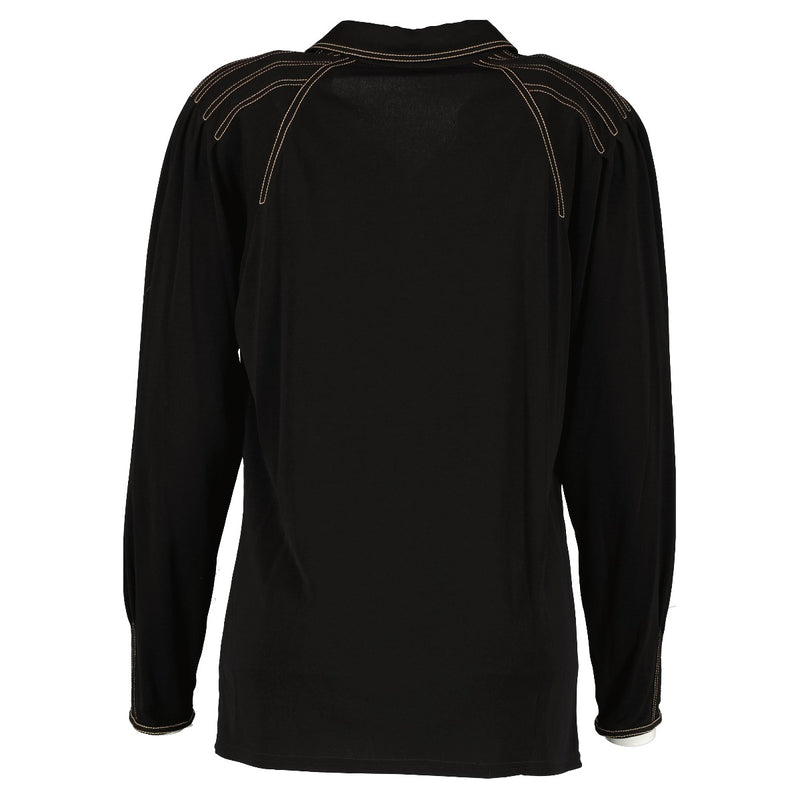 Hermès Black Contrast Stitch Blouse