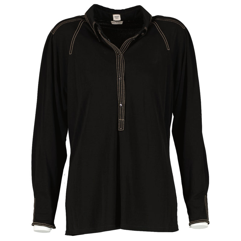 Hermès Black Contrast Stitch Blouse