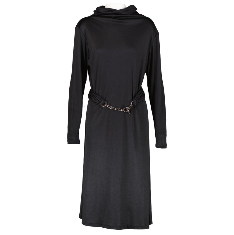 Hermès Black Silk Chaine d'Ancre Dress
