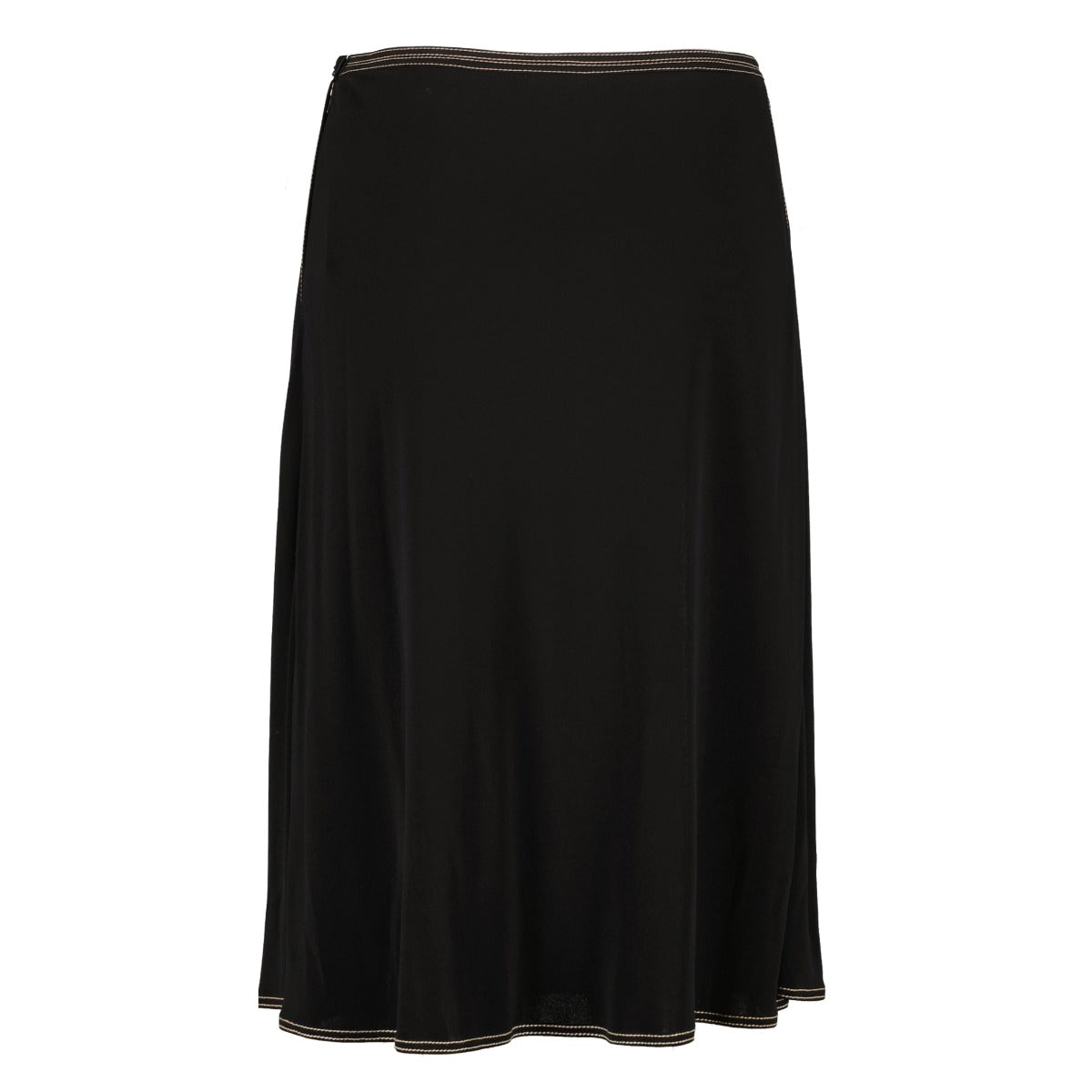 Hermès Black Stitch Pleated Knee-Length Skirt