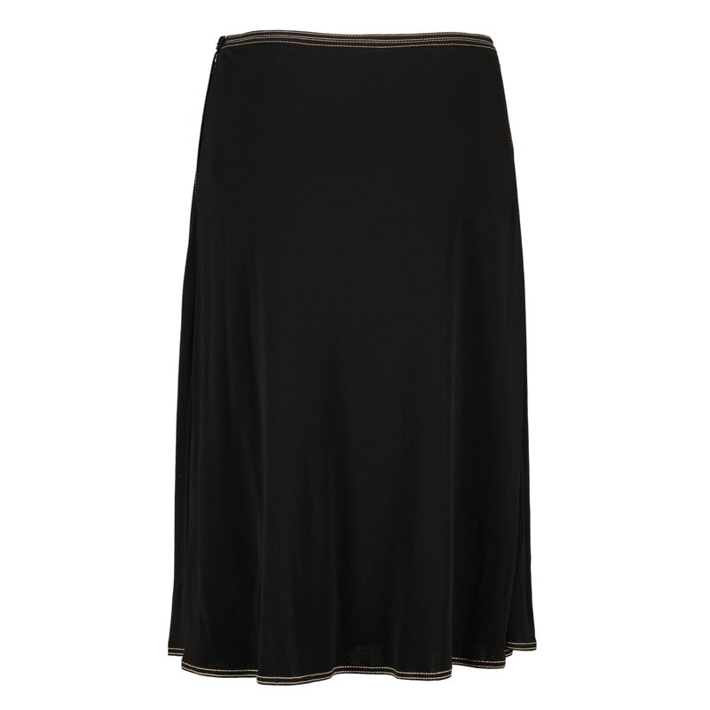 Hermès Black Stitch Pleated Knee-Length Skirt