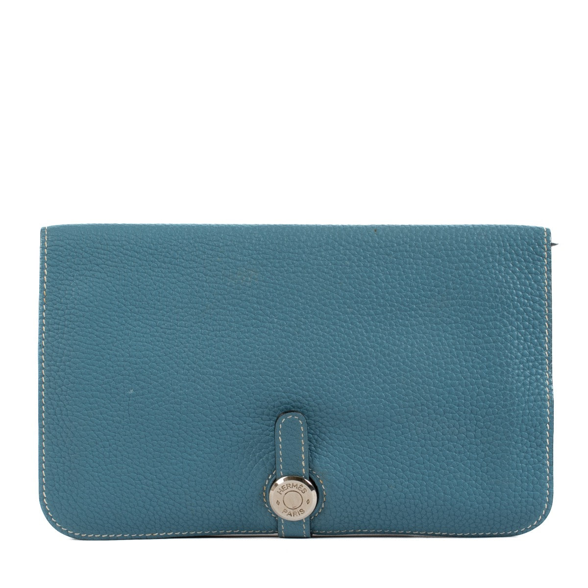 Hermès Blue Jean Togo Dogon Wallet aan de beste prijs bij Labellov tweedehands luxe in Antwerpen, Knokke, Brussel.