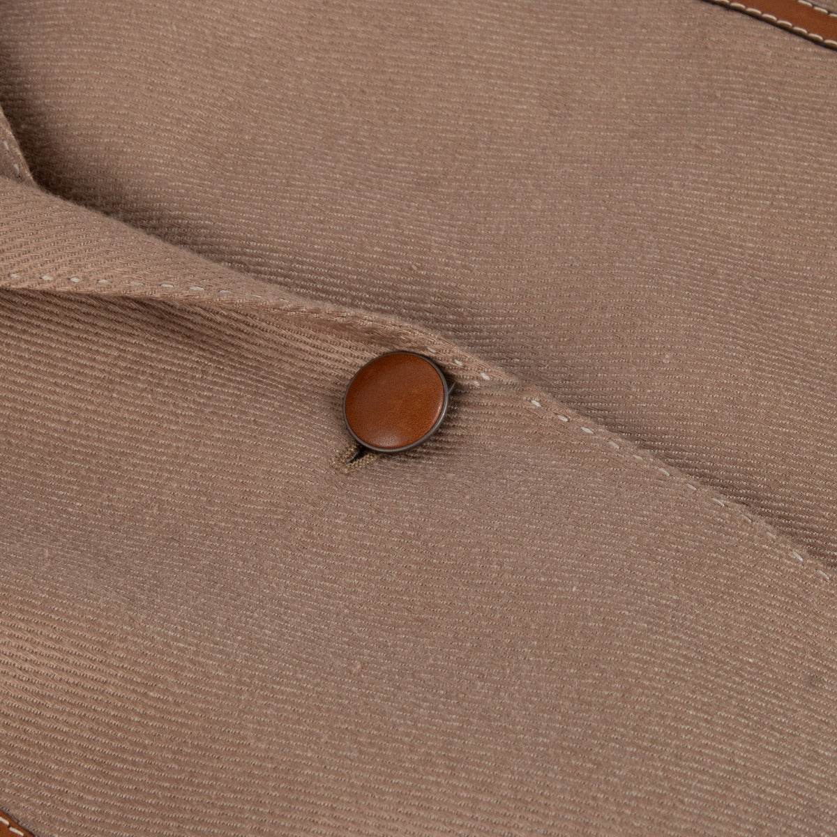 Hermès Camel Linnen Blend Leather Trim Blazer - Size FR40