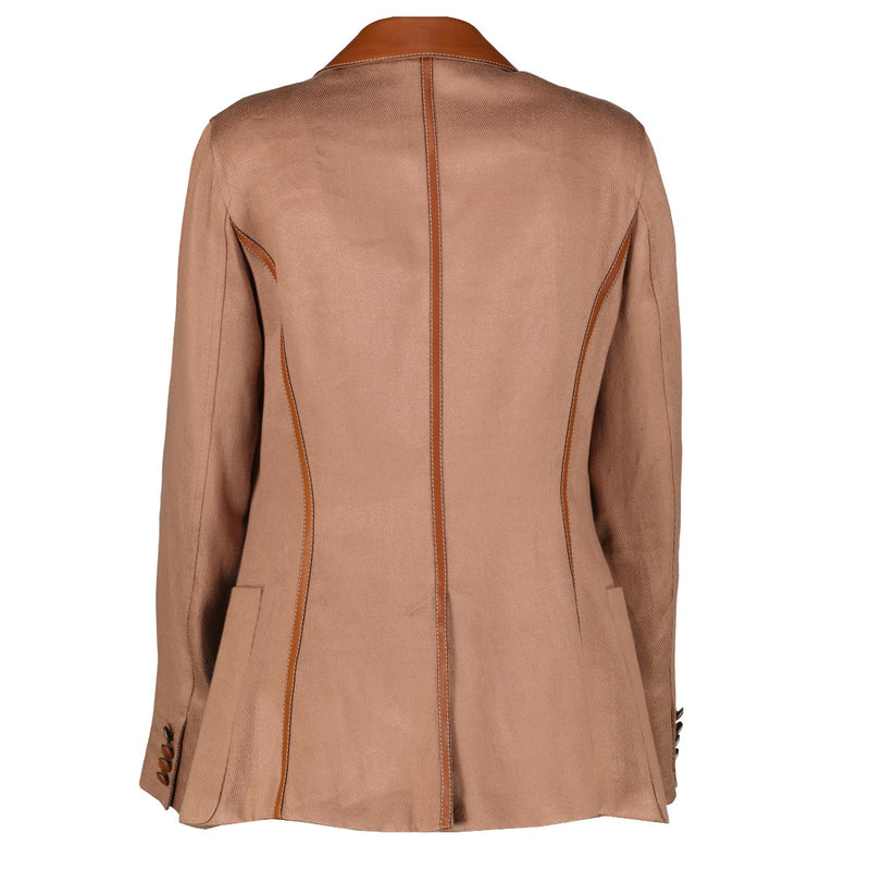 Hermès Beige and Cognac Leather Blazer aan de beste prijs bij Labellov tweedehands.