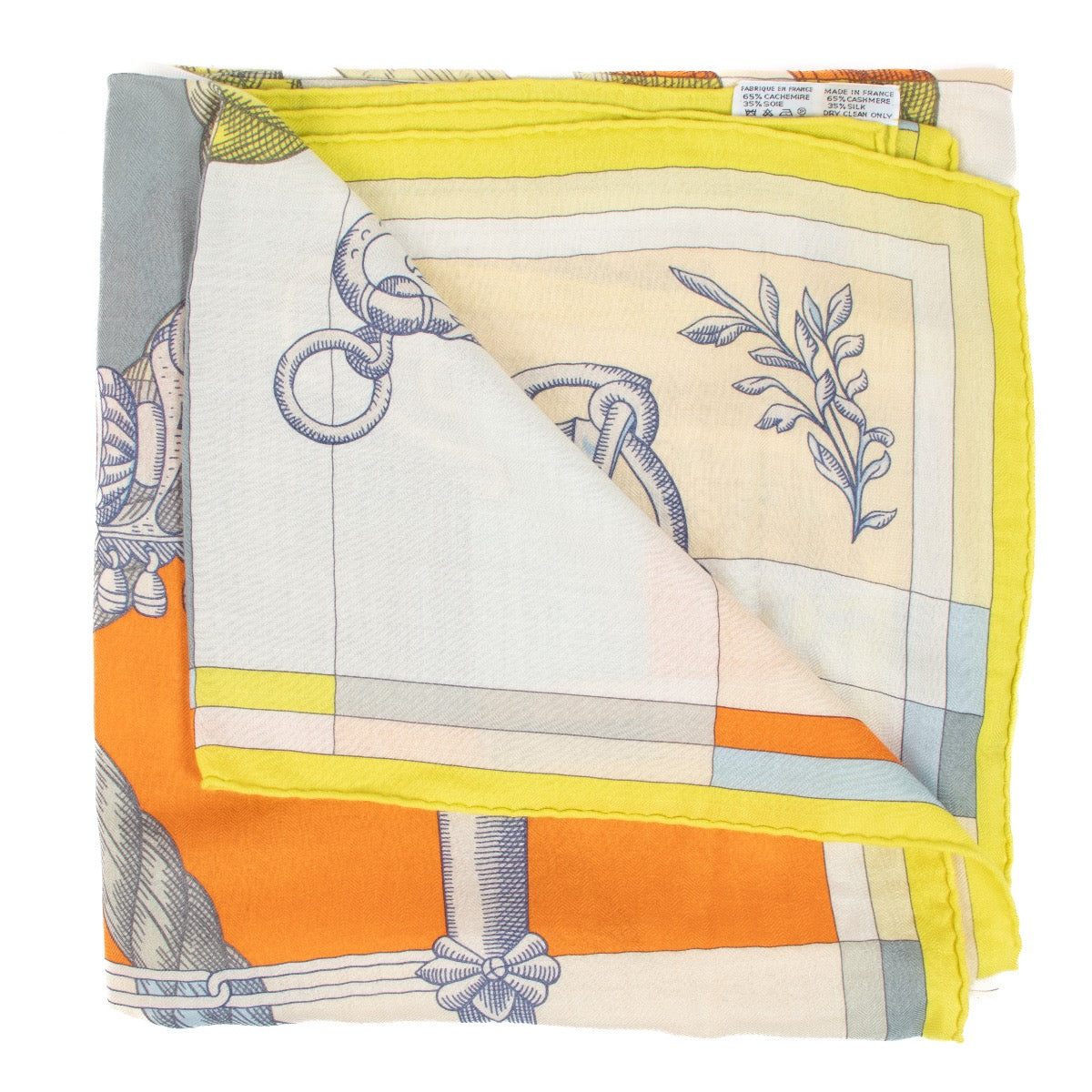 Shop safe online at Labellov in Antwerp, Brussels and Knokke this 100% authentic second hand Hermès Multicolor Cashmere/Silk Della Cavalleria Shawl