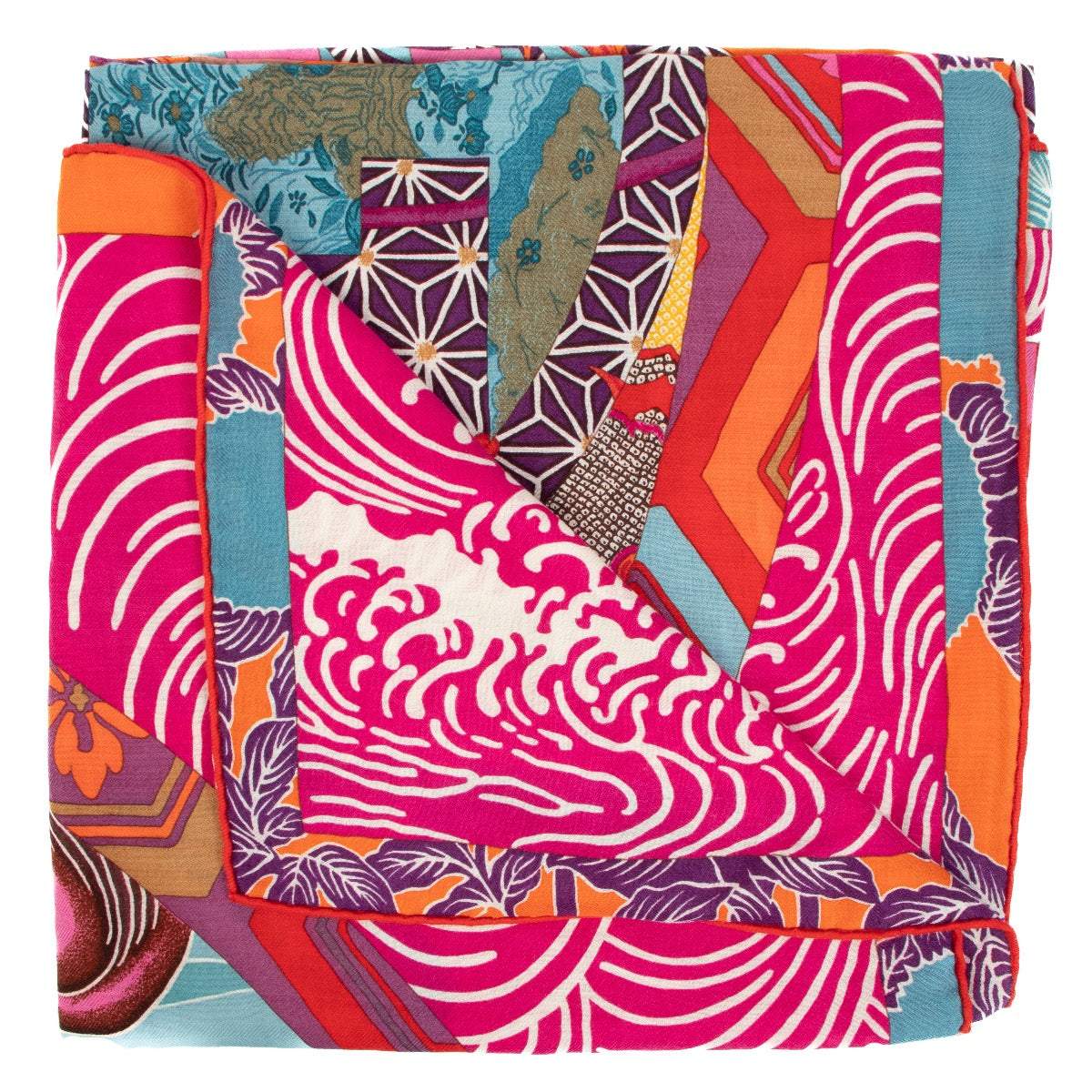 Shop safe online at Labellov in Antwerp, Brussels and knokke this 100% authentic second hand Hermès Pink Ex-libris En Kimonos Cashmere/Silk Shawl