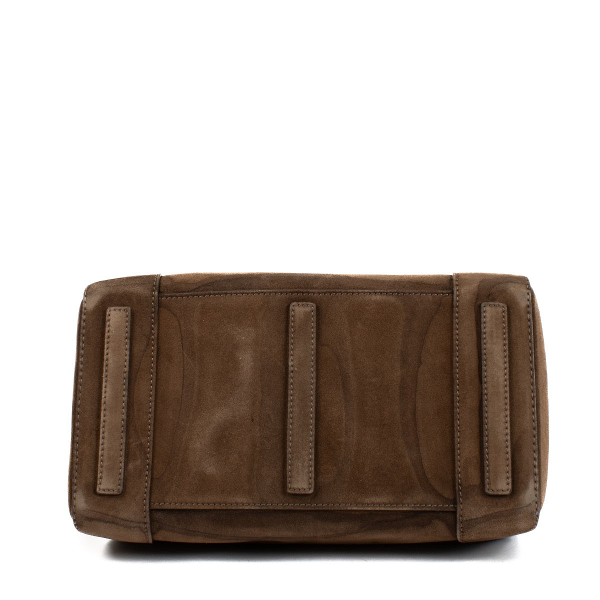 Shop safe online at Labellov in Antwerp, Brussels and Knokke this 100% authentic second hand designer Ralph Lauren Brown Suede Ricky 33 Top Handle Bag