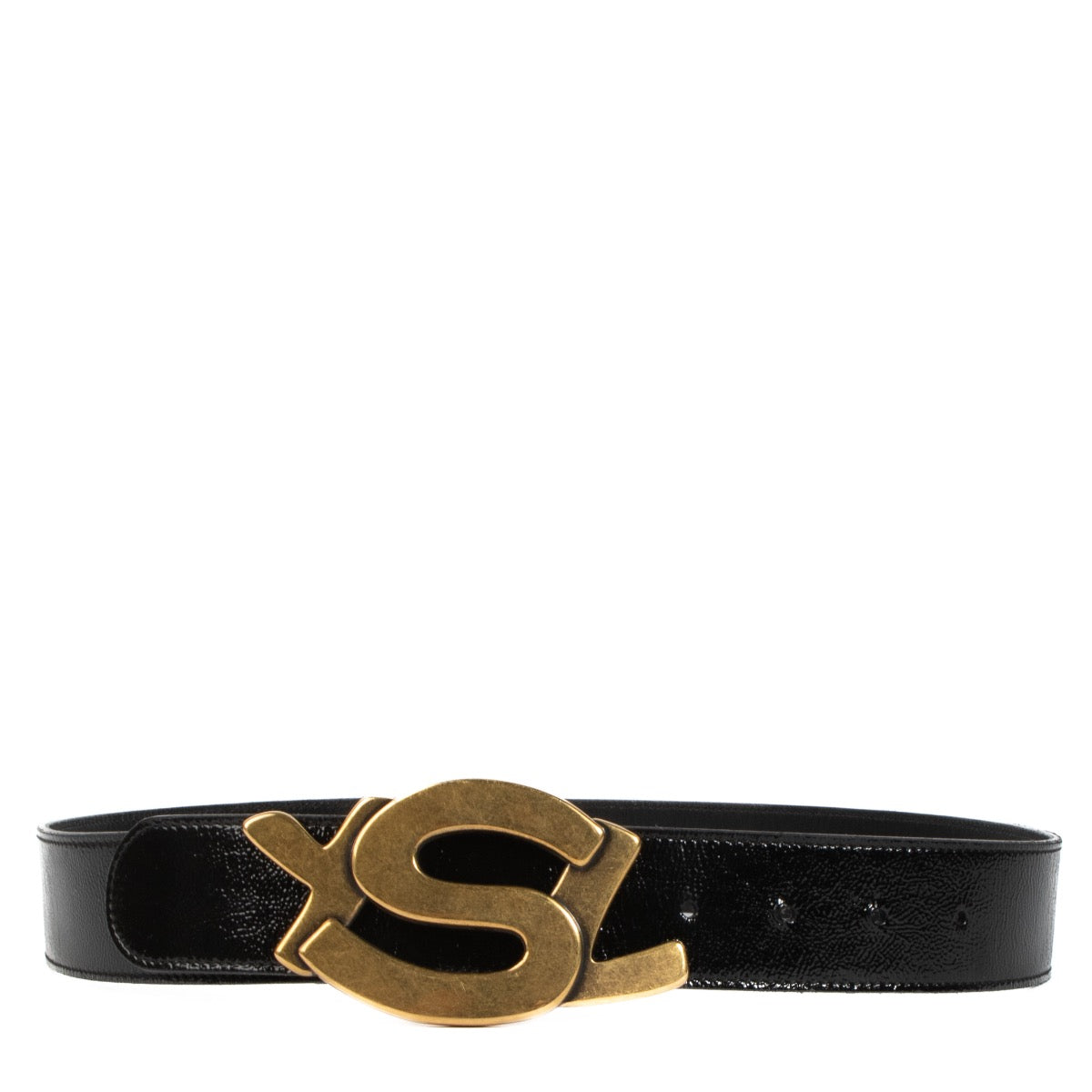 shop 100% authentic second hand Saint Laurent Black YSL Logo Belt - Size 85 on Labellov.com