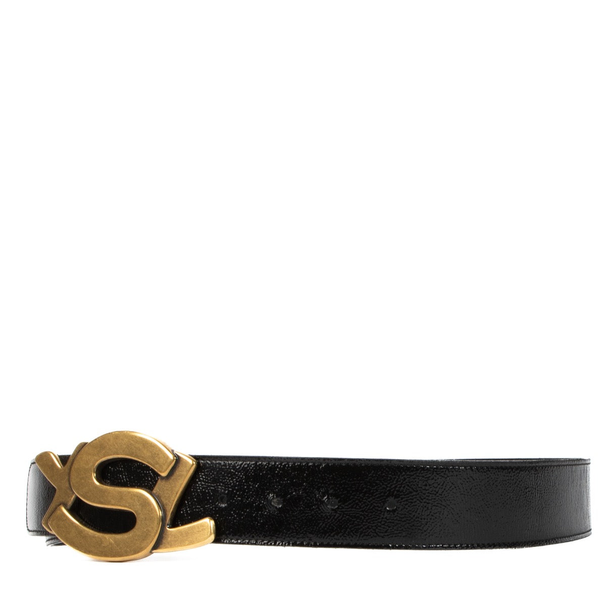shop 100% authentic second hand Saint Laurent Black YSL Logo Belt - Size 85 on Labellov.com