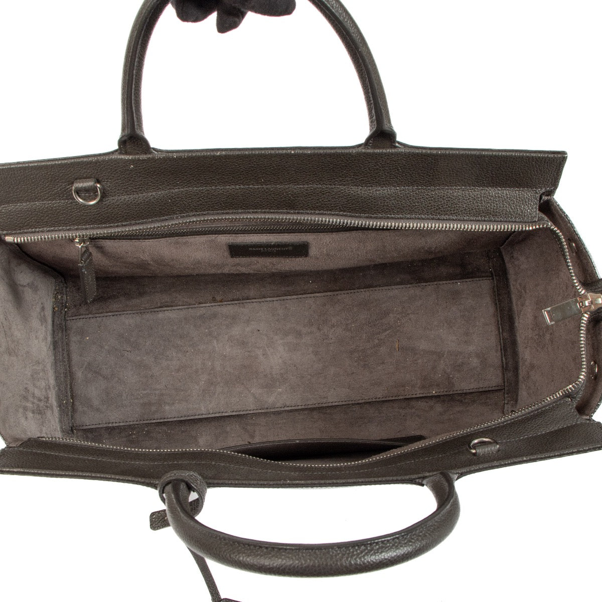 shop 100% authentic second hand Saint Laurent Dark Grey Cabas Rive Gauche Handbag on Labellov.com
