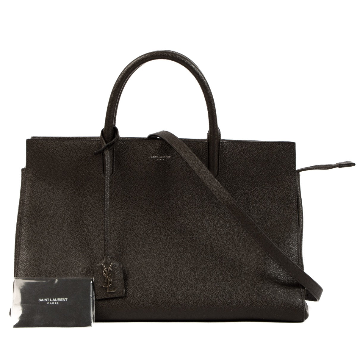 shop 100% authentic second hand Saint Laurent Dark Grey Cabas Rive Gauche Handbag on Labellov.com