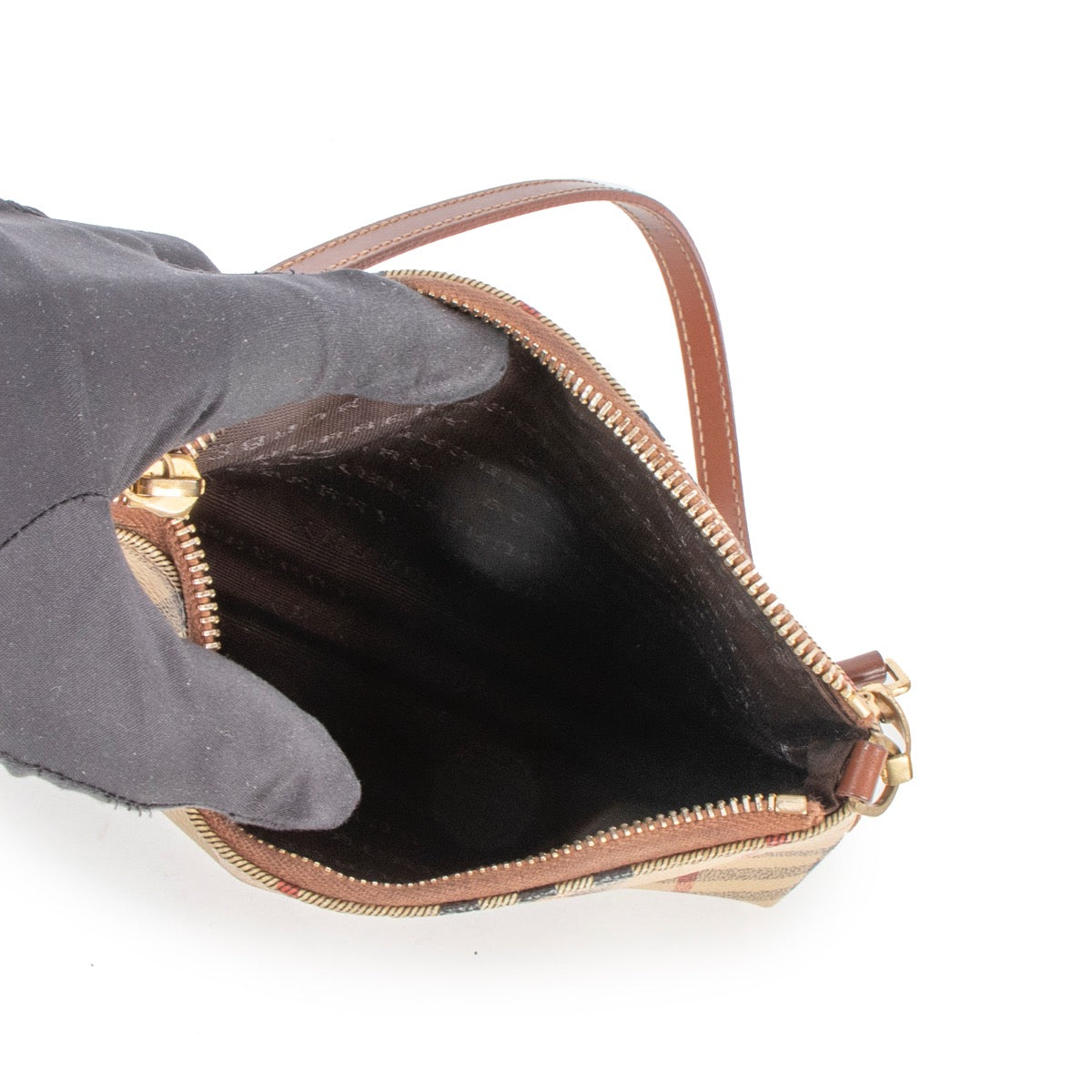 Shop an authentic secondhand Burberry Checked Leather Shoulder Bag at Labellov