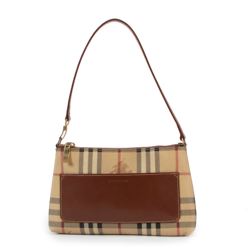 Buy a 100% authentic second hand Burberry Haymarket Checked Leather Shoulder Bag in very good condition at labellov.com