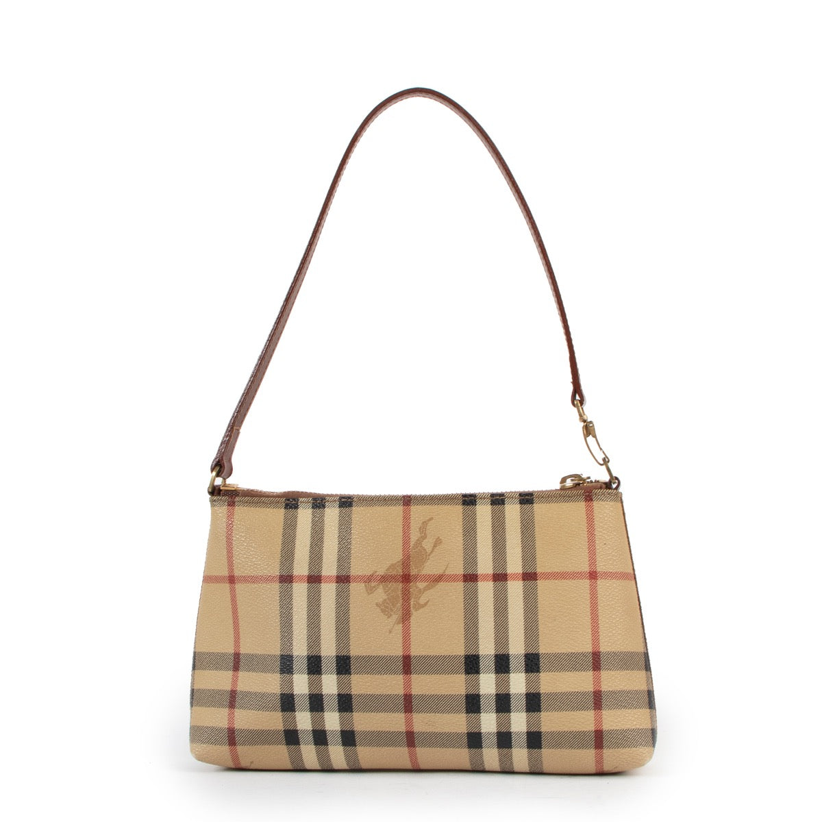 buy a Burberry London checked canvas leather shoulder bag in very good condition at Labellov, Antwerp Belgium