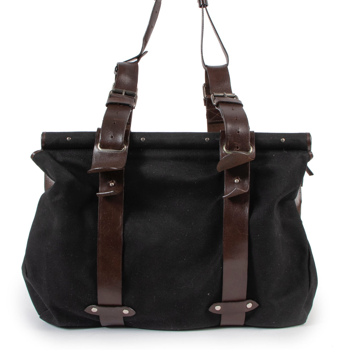 Shop safe online at Labellov in Antwerp this 100% authentic second hand Dries Van Noten Black Canvas Travel Bag