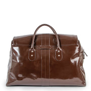Shop safe online at Labellov in Antwerp this 100% authentic second hand Dries Van Noten Brown Patent Leather Travel Bag