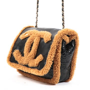 Chanel Crumpled Sheepskin Shearling CC Mania Flap Bag