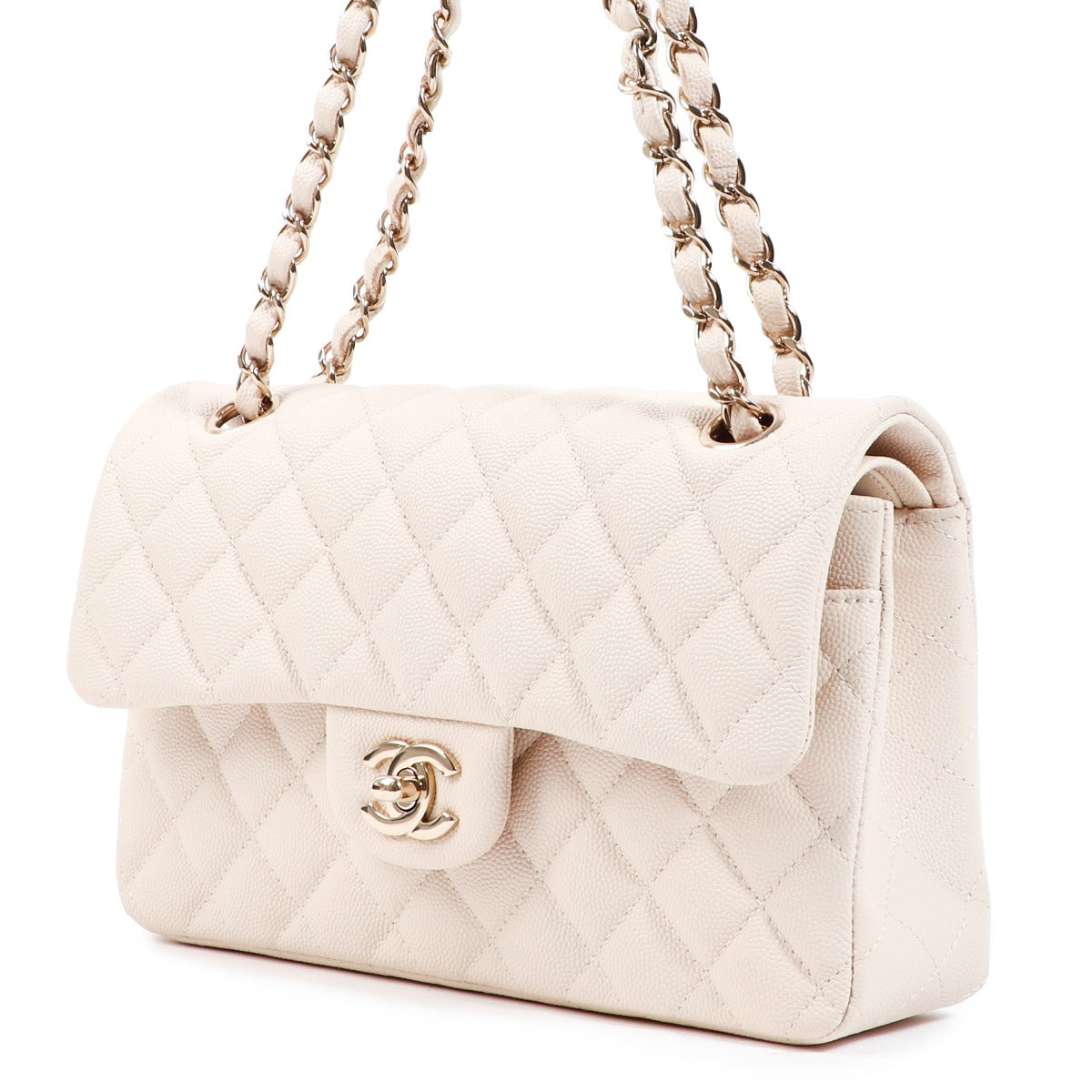 Chanel Ivory Caviar Small Classic Flap Bag