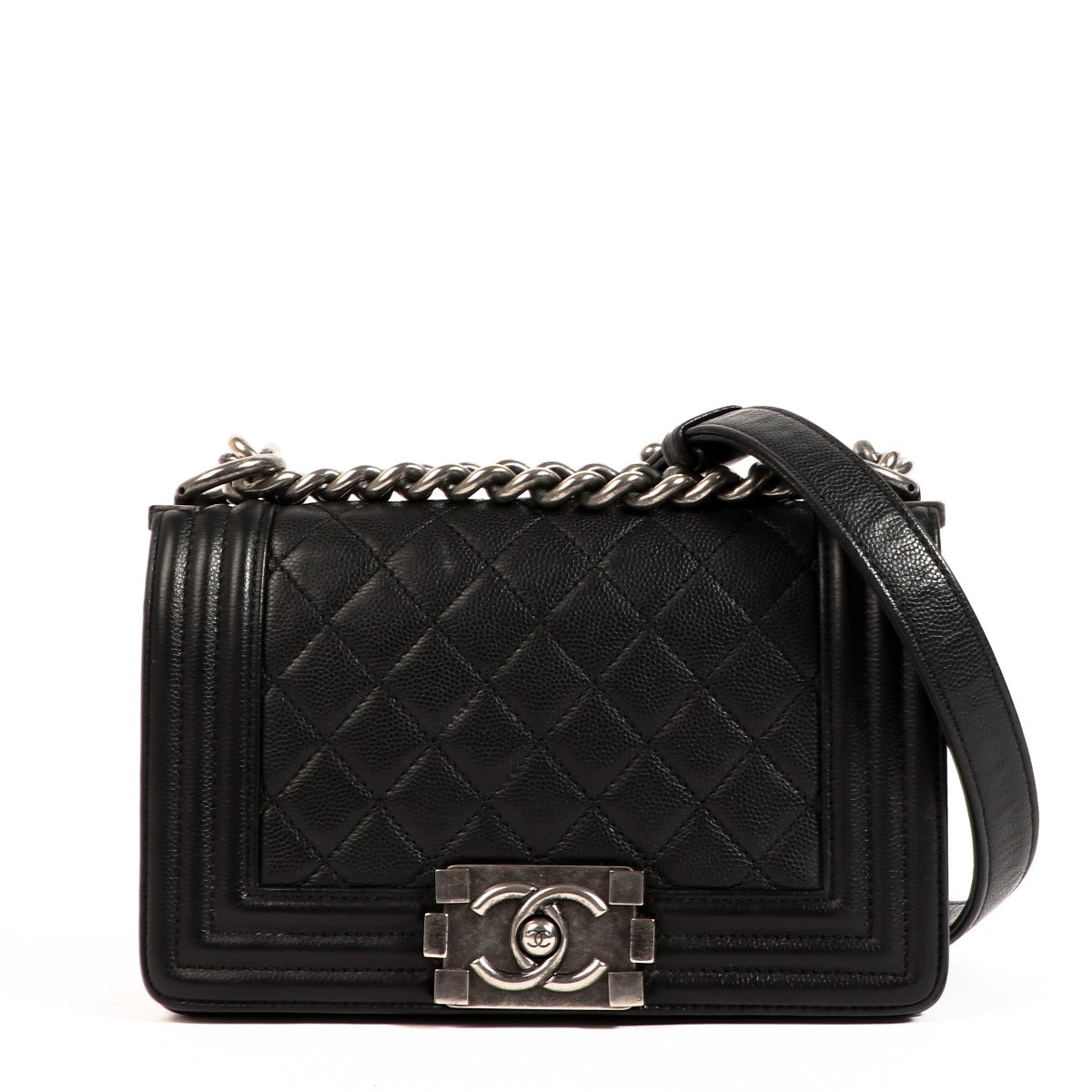 Chanel Black Caviar Small Boy Chanel Bag