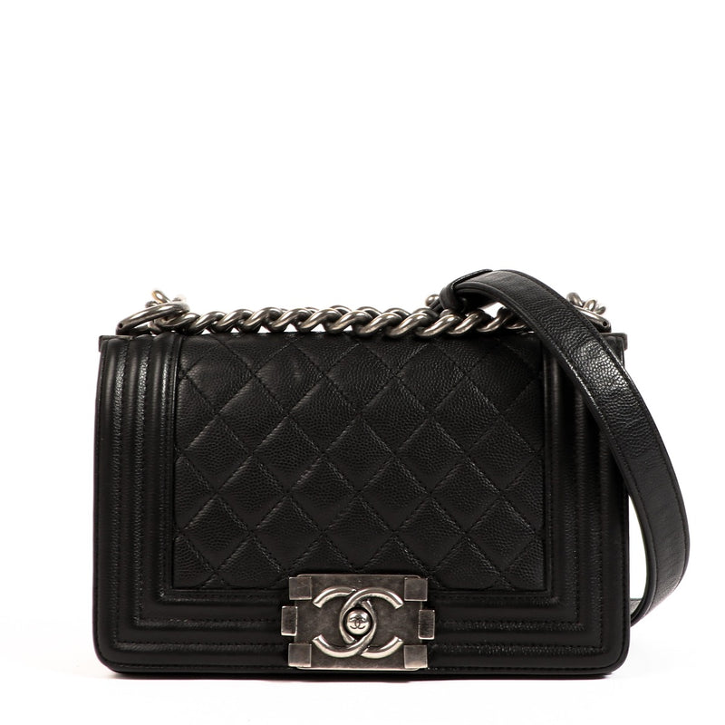 Chanel Black Caviar Small Boy Chanel Bag
