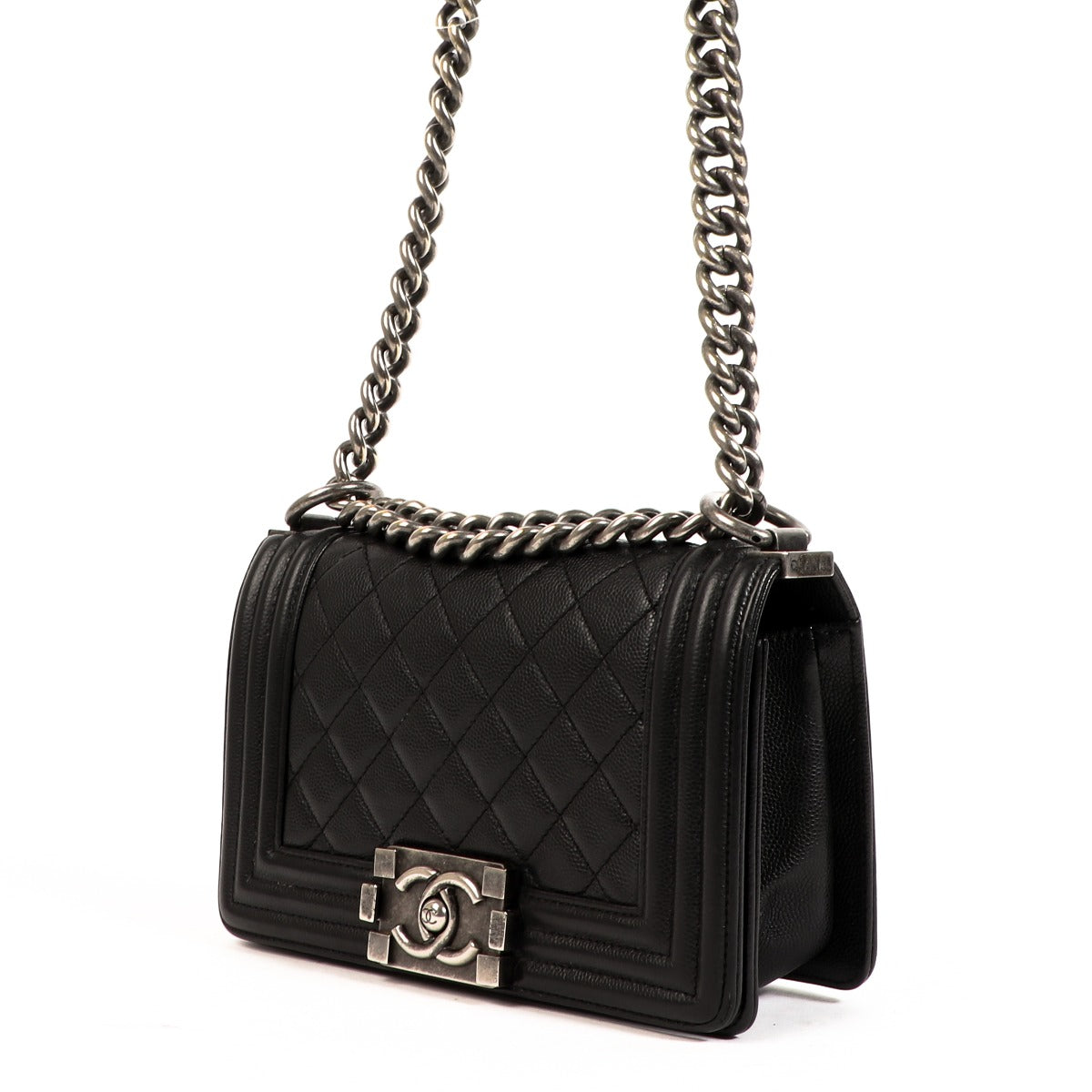 Chanel Black Caviar Small Boy Chanel Bag