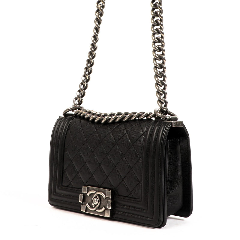 Chanel Black Caviar Small Boy Chanel Bag
