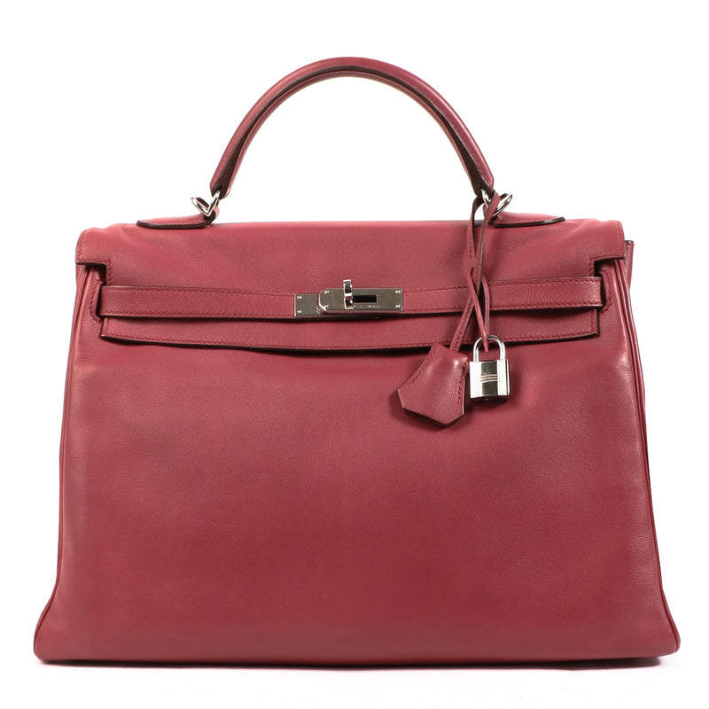 Hermès Kelly 35 Rose Du Bois Swift Palladium Hardware