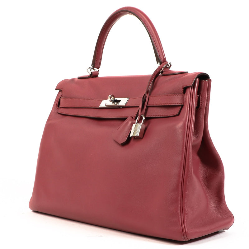 Hermès Kelly 35 Rose Du Bois Swift Palladium Hardware