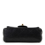 Buy an authentic second hand Chanel Black Lambskin Mini Square Classic Flap Bag GHW in good pre-loved condition at Labellov