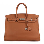 Hermès Birkin 35 Gold Taurillon Clemence Palladium Hardware
