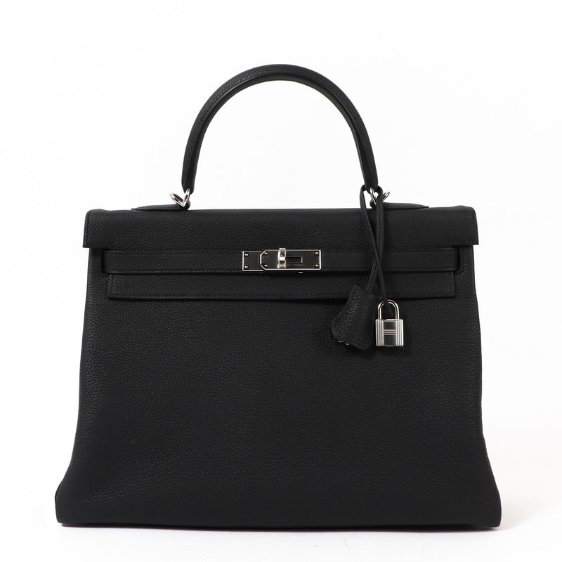 Hermès Kelly 35 Black Togo Palladium Hardware