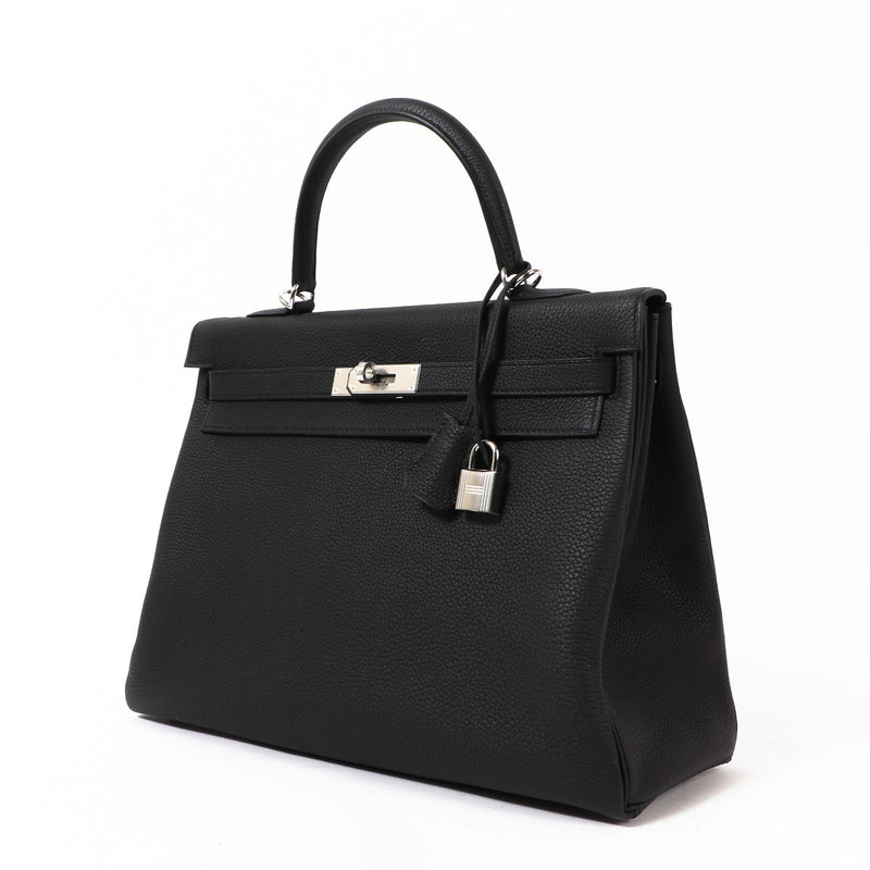 Hermès Kelly 35 Black Togo Palladium Hardware